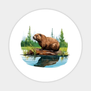 I Love Beaver Magnet